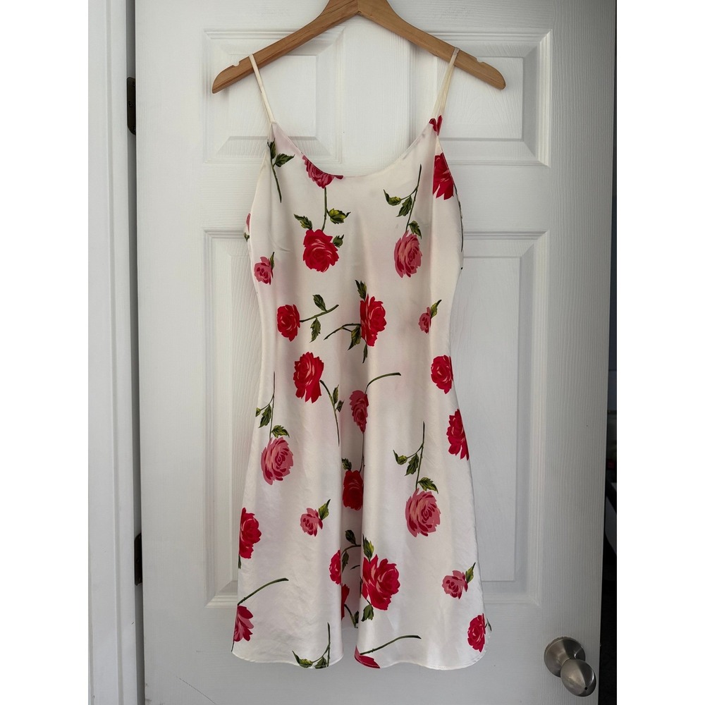Vintage Go Gently Sheer Rose Slip Dress‎ Romantic 90s Whimsy - Picture 2 of 3